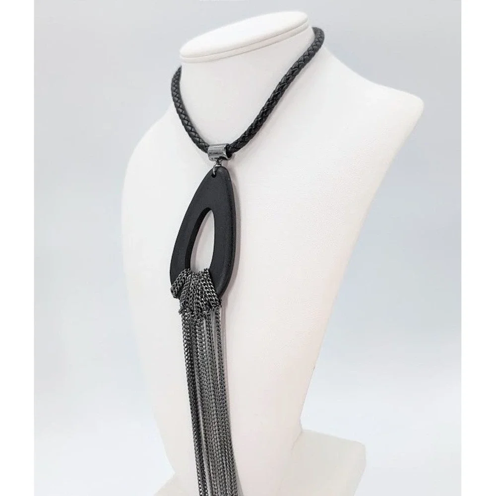 Free People Cowboys Don't Cry Body Necklace Tassel Leather Festival